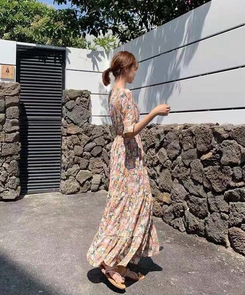 「LUGG NAGG」 半袖ワンピース M グリーン レディース_画像8