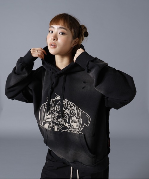 overprint 刺繍パーカー over print（オーバープリント） パーカー overprint/オーバープリント
