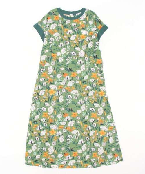 「PREFERIR」 半袖ワンピース MEDIUM グリーン レディース_画像4