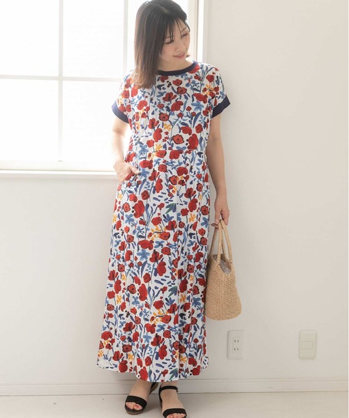 「PREFERIR」 半袖ワンピース MEDIUM グリーン レディース_画像6