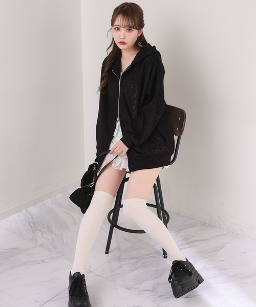 NICECLAUP ビジュー付きトリプルソールスニーカー　ブラック one after another NICE CLAUP スニーカー ビジュー付きトリプルソール