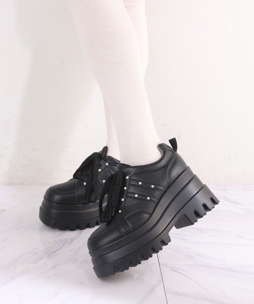 【新品✨】NICE CLAUP 厚底スニーカー one after another NICE CLAUP スニーカー 「9cm厚底/爆盛れ」ビジュー