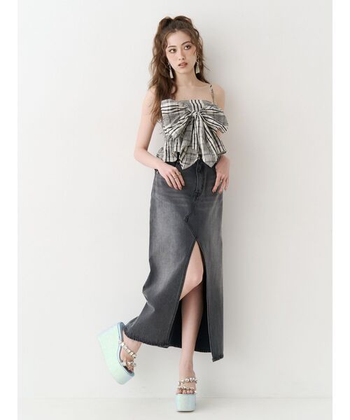 サンダル 厚底ビジュープラットフォームサンダル レディースの画像