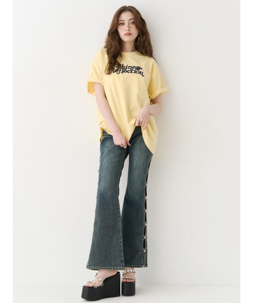 サンダル 厚底ビジュープラットフォームサンダル レディースの画像