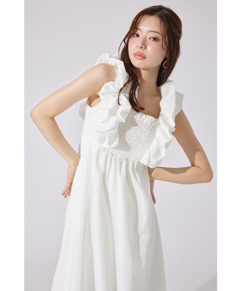 「rienda」 ノースリーブワンピース MEDIUM レッド レディース_画像6