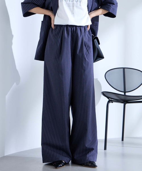 Aunely ワイドパンツ パンツ 「Aunely」すぐサラ リネンタッチ