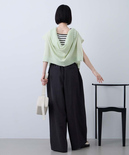 Aunely ワイドパンツ パンツ 「Aunely」すぐサラ リネンタッチ
