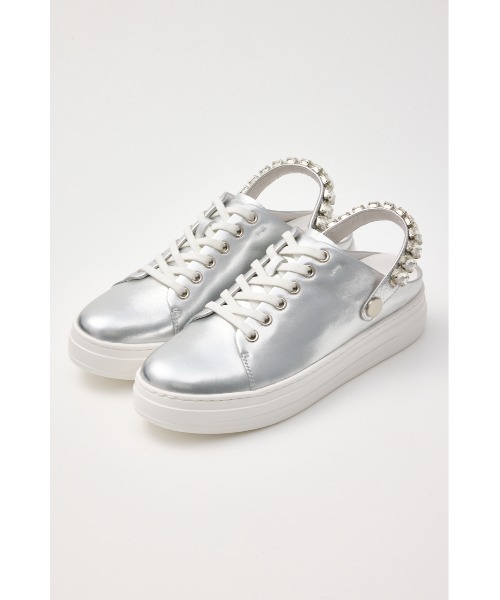 STACCATO シルバー ビジュー スニーカー STACCATO（スタッカート） スニーカー 2WAYビジューベルトスニーカー