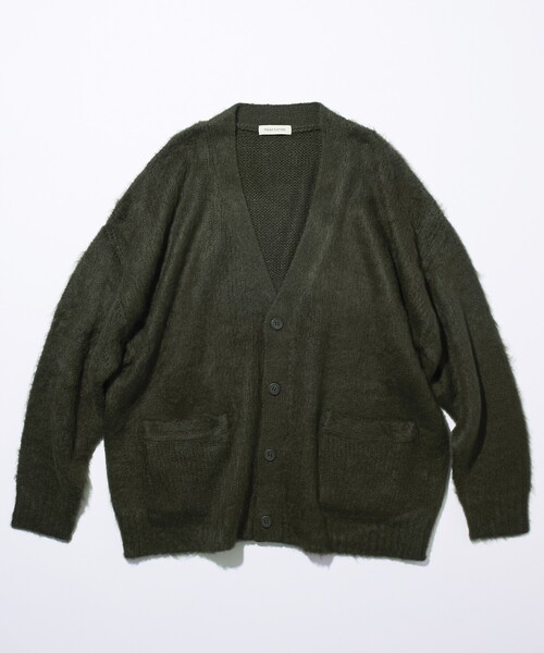 「FREAK'S STORE」 ニットカーディガン MEDIUM オリーブ メンズ_画像5