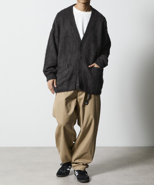 「FREAK'S STORE」 ニットカーディガン MEDIUM オリーブ メンズ_画像8
