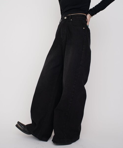 「Lui's」 デニムパンツ S グレー レディース_3
