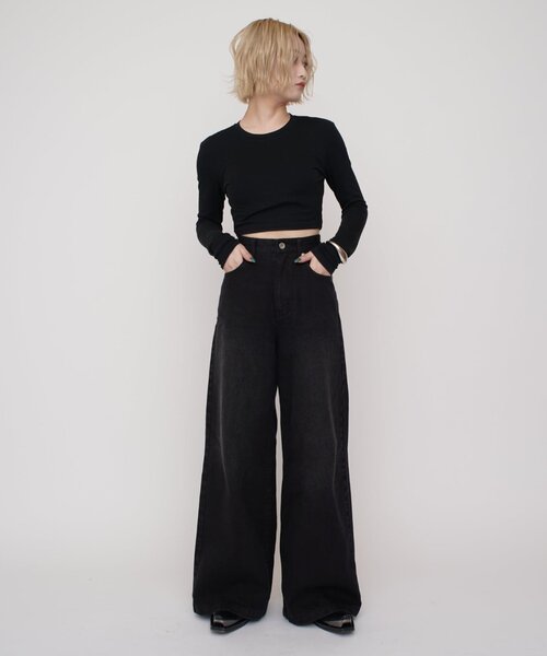 「Lui's」 デニムパンツ S グレー レディース_5