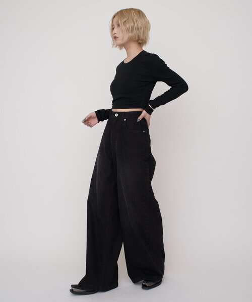 「Lui's」 デニムパンツ S グレー レディース_7