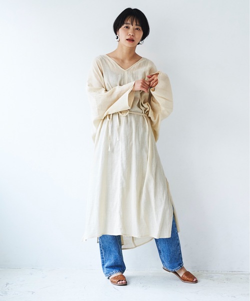 「AIC.」 長袖ワンピース MEDIUM ブラック レディース_画像2