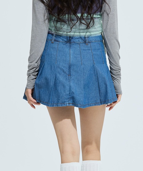 adidas（アディダス） デニムスカート DENIM PLEATED SKIRT