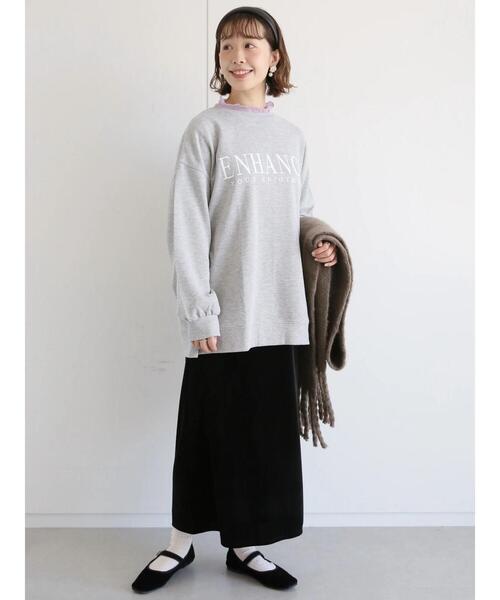 「ehka sopo」 ロングスカート フリ- ブラウン レディース_画像8