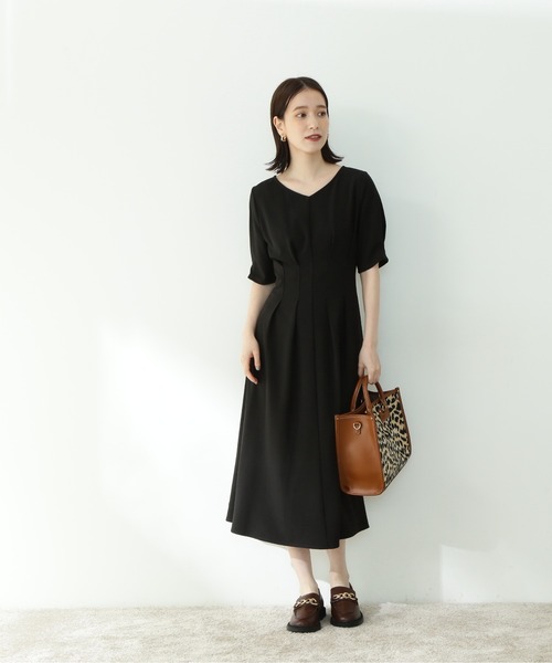 「N.(N. Natural Beauty Basic)」 半袖ワンピース MEDIUM ブルー レディース_画像2