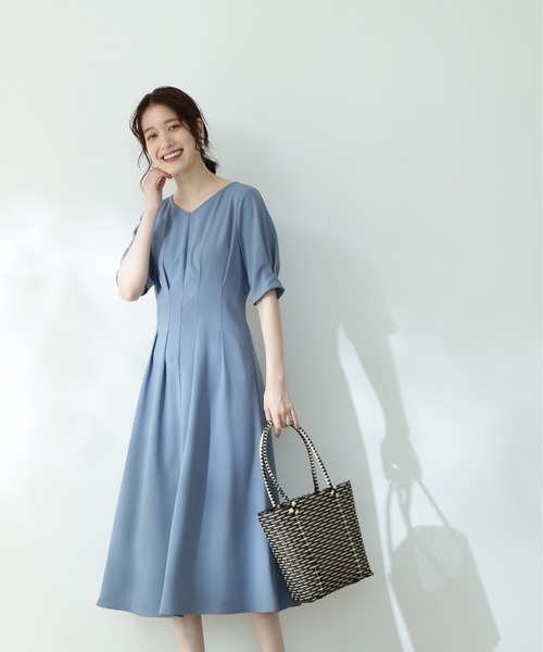 「N.(N. Natural Beauty Basic)」 半袖ワンピース MEDIUM ブルー レディース_画像5