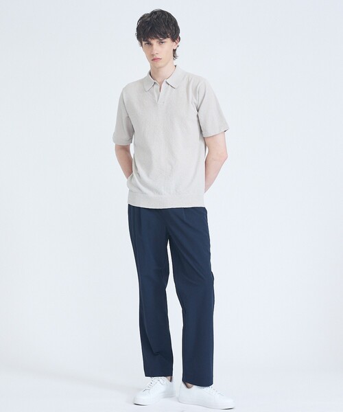 ABAHOUSE GRAY ポロシャツ ブークレー スキッパーポロシャツ メンズ