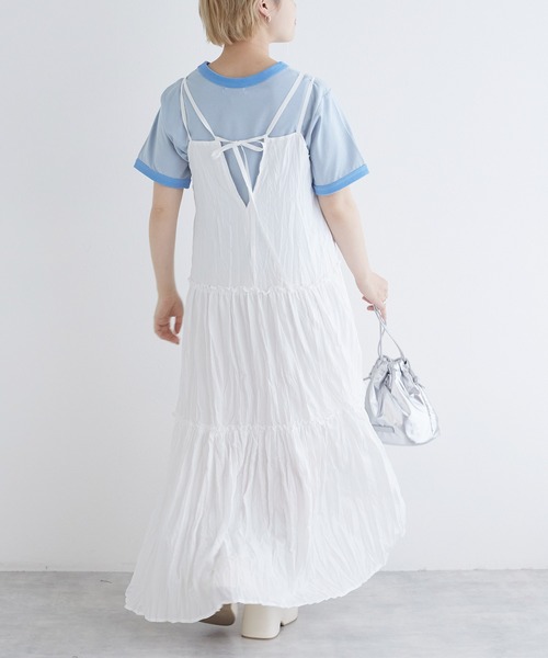 「w closet」 キャミソールワンピース FREE ブルー レディース_画像4