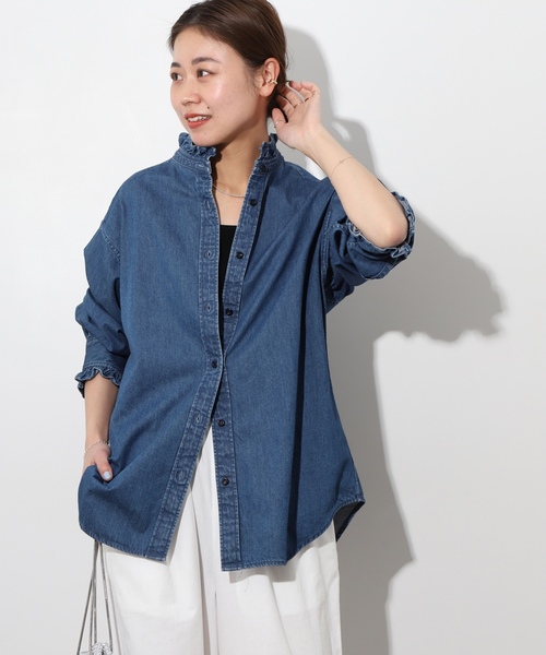 「JOURNAL STANDARD relume」 長袖ブラウス FREE ブルー レディース_画像2