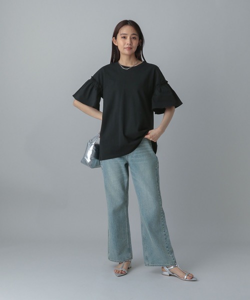 「GLOBAL WORK」 半袖カットソー - レッド レディース_画像8