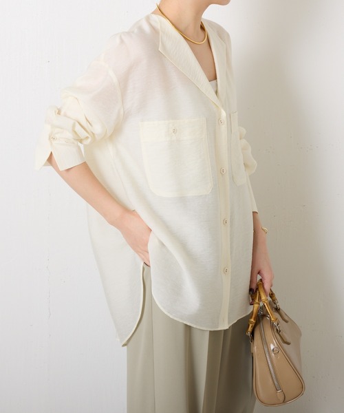 「COLLAGE GALLARDAGALANTE」 長袖シャツ FREE ネイビー レディース_画像9