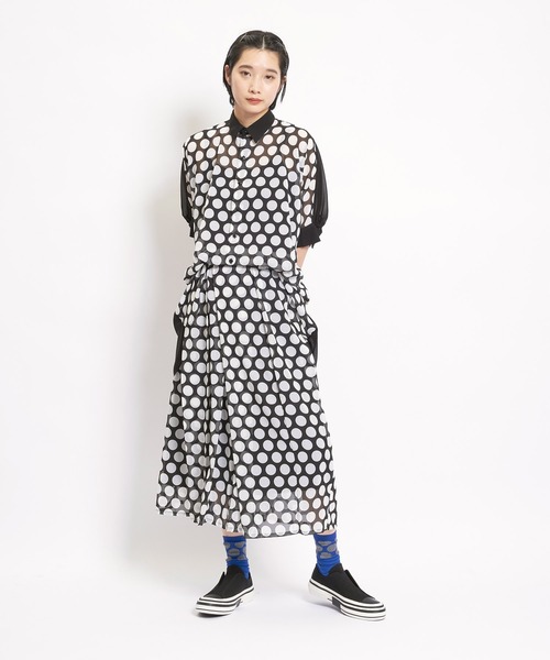 「gomme」 パンツ MEDIUM ブラック×ホワイト レディース_画像2
