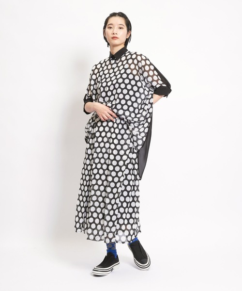「gomme」 パンツ MEDIUM ブラック×ホワイト レディース_画像4
