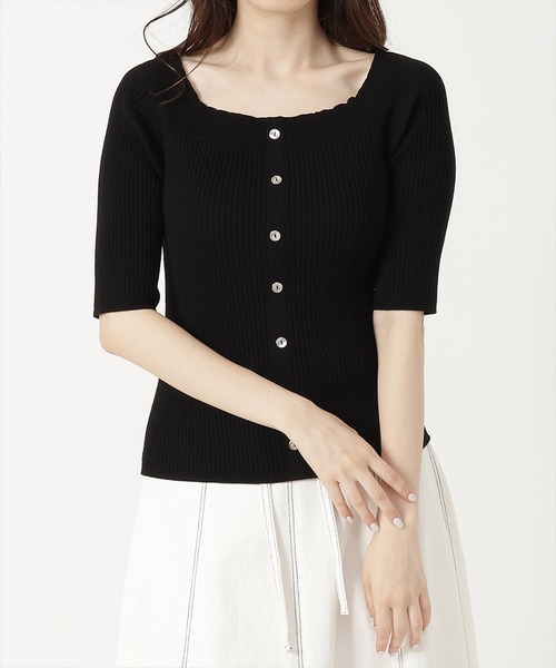 「WILLSELECTION」 半袖ニット MEDIUM オレンジ レディース_画像5