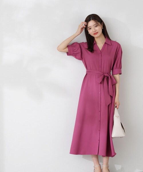 「PROPORTION BODY DRESSING」 シャツワンピース SMALL ネイビー レディース_画像2