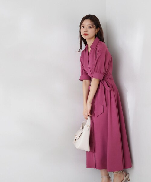 「PROPORTION BODY DRESSING」 シャツワンピース SMALL ネイビー レディース_画像5
