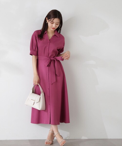 「PROPORTION BODY DRESSING」 シャツワンピース SMALL ネイビー レディース_画像6
