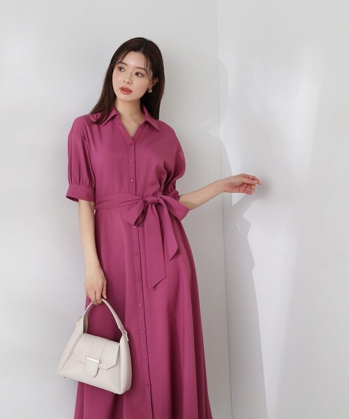 「PROPORTION BODY DRESSING」 シャツワンピース SMALL ネイビー レディース_画像7