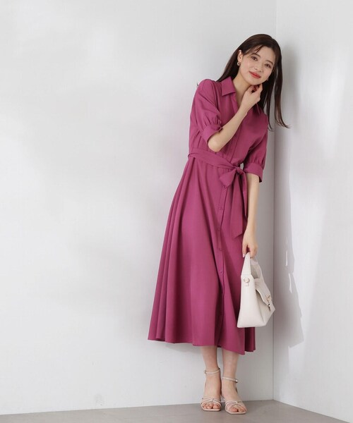 「PROPORTION BODY DRESSING」 シャツワンピース SMALL ネイビー レディース_画像8