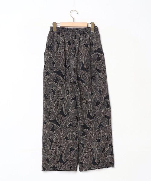 「ITEMS URBANRESEARCH」 花柄イージーパンツ FREE ブラック レディース_画像2
