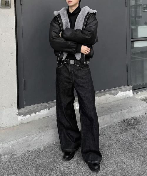 「JOHNNY WOLF」 デニムパンツ M ブラック メンズ_画像3