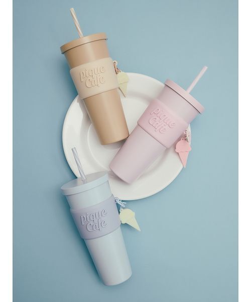 gelato pique（ジェラートピケ） タンブラー 「cafe」ストロー付き