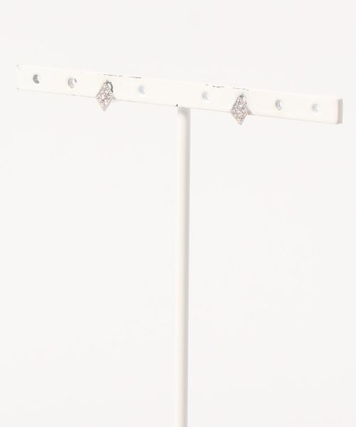 □現行品□【con affetto】K18 ダイヤモンドラインピアス/0.1ct