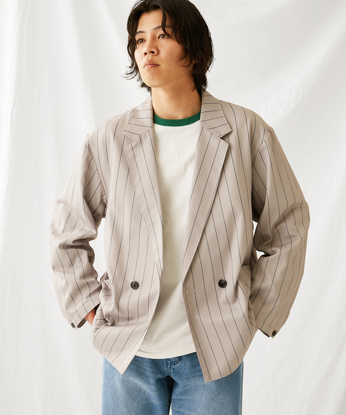 2Color ストライプ セットアップ ジャケット パンツ men's JOURNAL STANDARD セットアップ 「DADS」“ストライプWジャケット