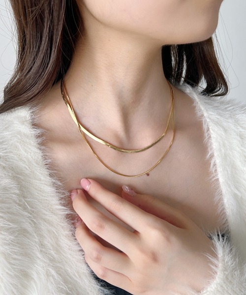 iso ネックレス 2連スネークチェーンネックレス/セパレート