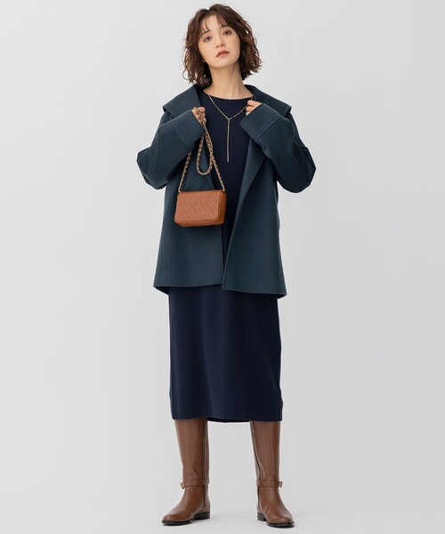 美品★23区　ウール　カシミヤ　フード付き　ミドル丈　L　CLASSY.掲載 23区 アウター 「CLASSY.1月号掲載」ウールカシミヤビーバー