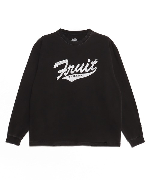 FRUIT OF THE LOOM tシャツ 「FRUIT LOOM」BLACK PRINT L/S TEE
