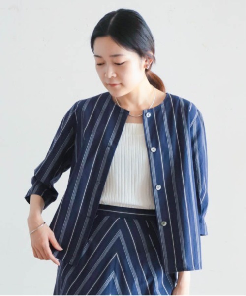 【美品】アメノチハレ　撥水フリル袖 ネイビー ブラウス FREE 美品】アメノチハレ 撥水フリル袖 ネイビー ブラウス FREE トップス