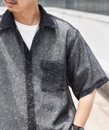 シャツ ブラウス SHIPS any: メッシュ プリント 小花柄 レギュラーカラー シャツ◇｜ZOZOTOWN Yahoo!店