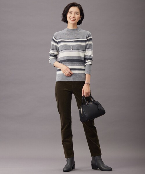 ニット セーター 「洗える」MULTI PITCH STRIPE ボーダー ニット レディース ニット セーター 「洗える」MULTI PITCH STRIPE ボーダー