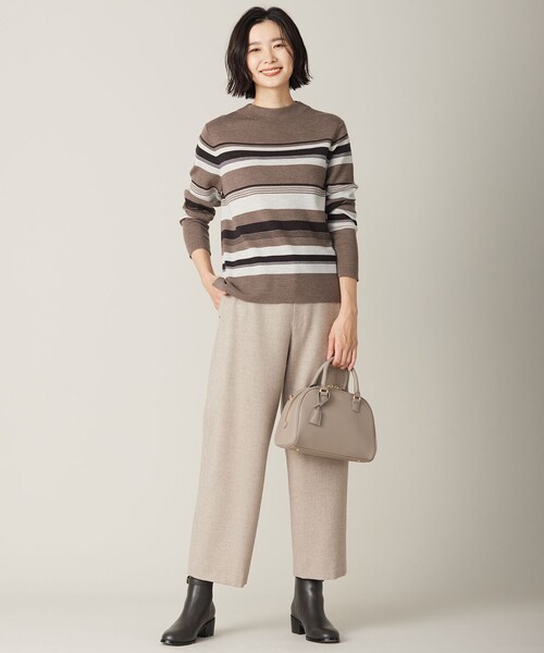 ニット セーター 「洗える」MULTI PITCH STRIPE ボーダー