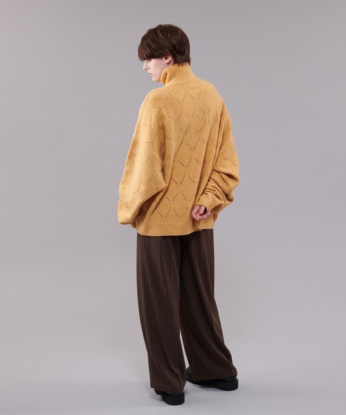 ONCILY セーター ニット HALF ZIP LOOSE JACQUARD KNIT / ハーフ