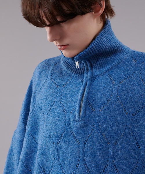 ONCILY セーター ニット HALF ZIP LOOSE JACQUARD KNIT / ハーフ