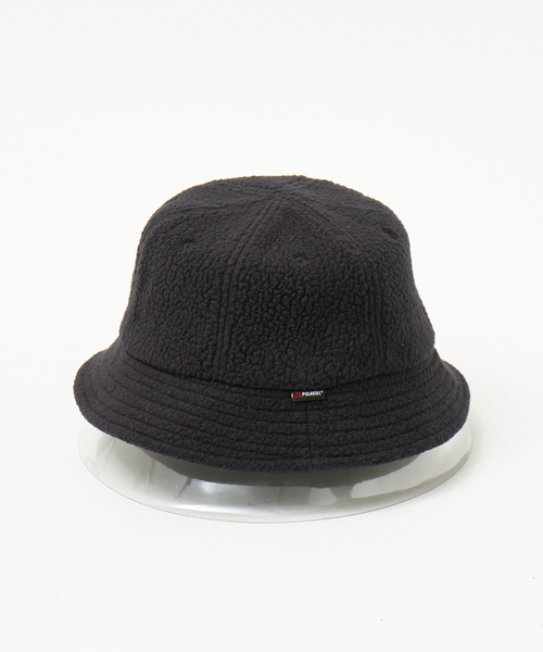 made in usa Polartec fleece black bucket hat フリース ポーラテック バケットハット ユニセックス RIVER UP 帽子 ハット 「POLARTEC/ポーラテック」ボア フリース